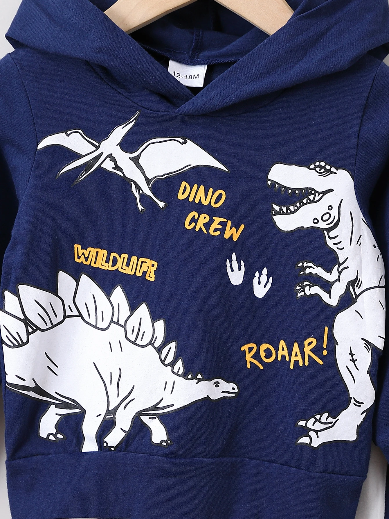 ربيع الخريف الاطفال ديناصور طباعة هوديي وسراويل قطعتين مجموعة كول عادية طباعة كاملة ديناصور نمط الجانب الأبيض المشارب