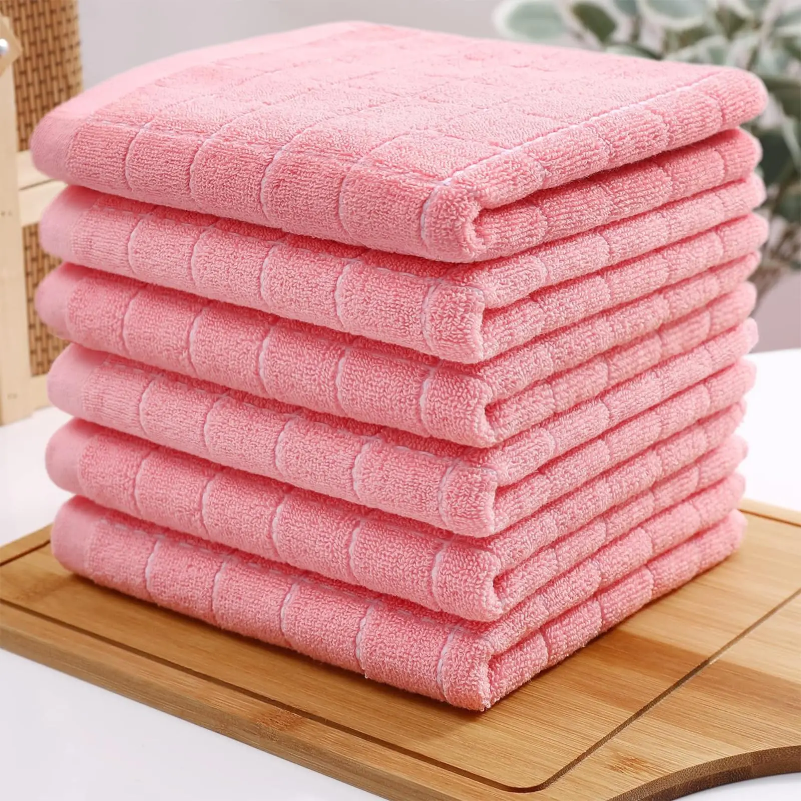 HAPIHAPPY 綿キッチンクロス家庭用品クラシックワッフル織りキッチンタオルクリーニングツール家庭用の便利なもの