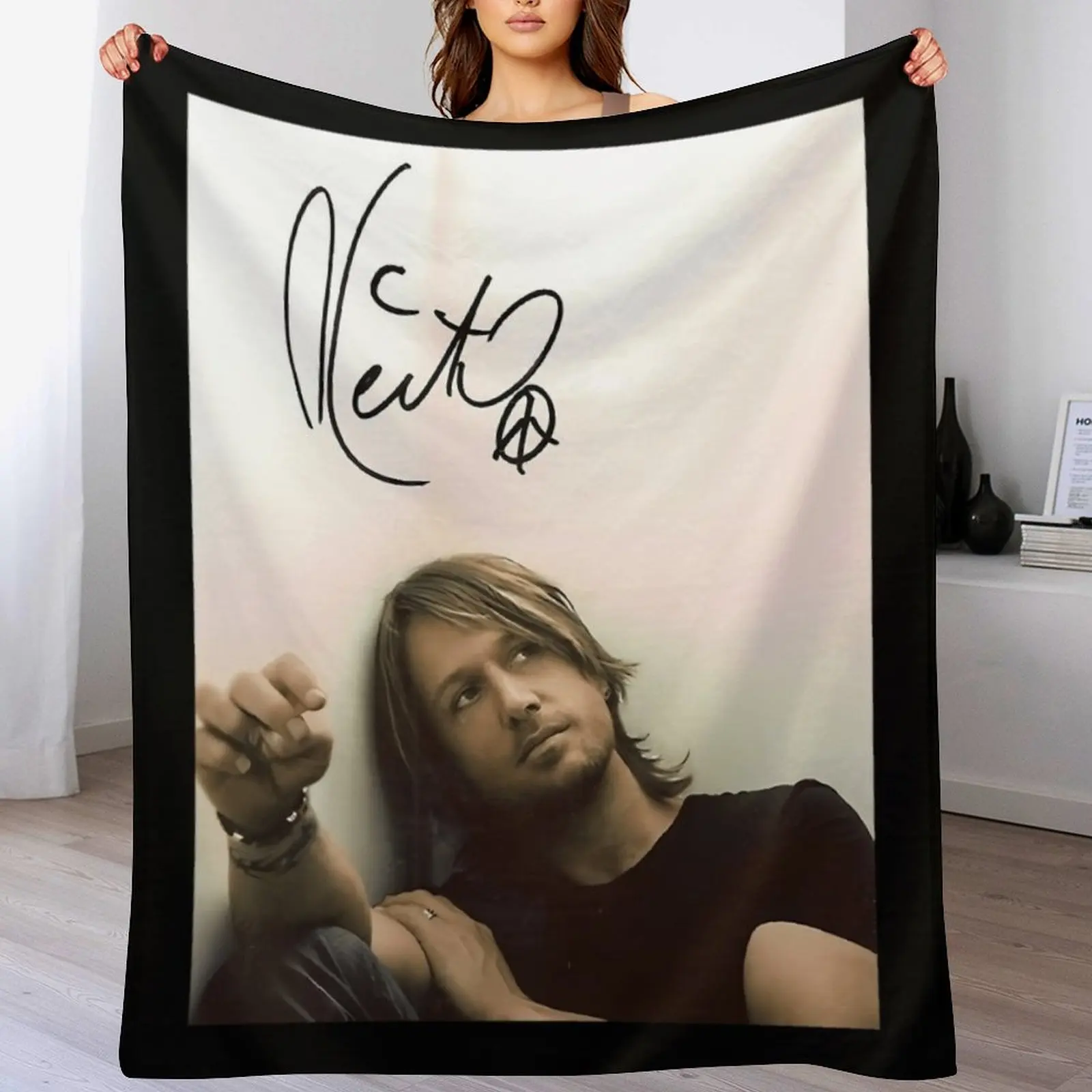 

Keith urban Signed Throw Blanket Machine Washable Soft Warm Blanket