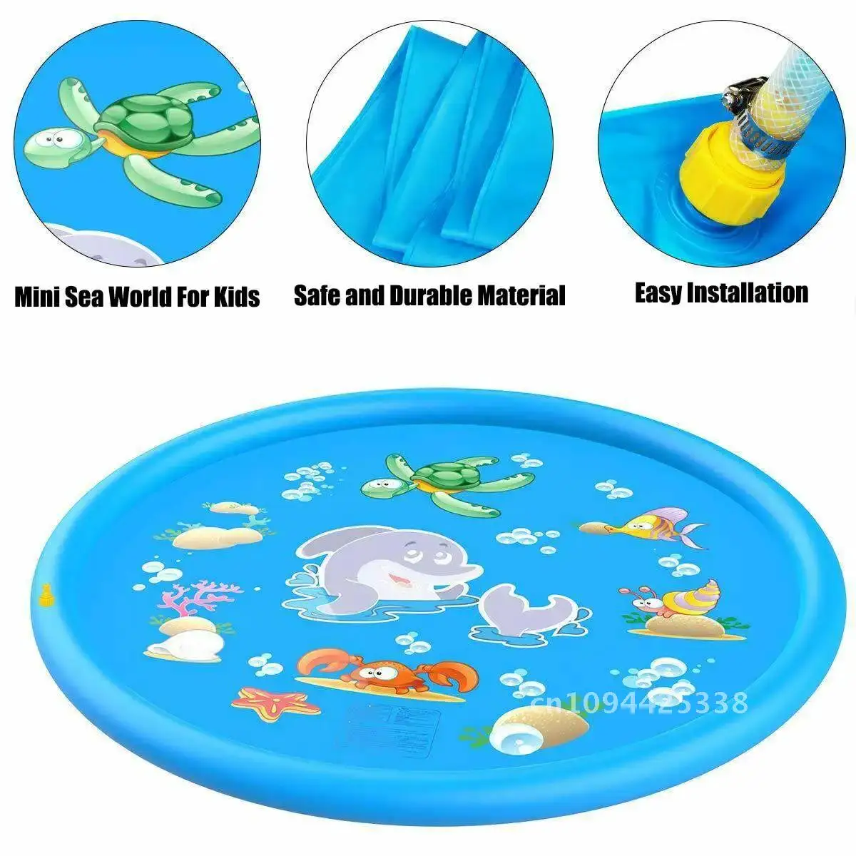 เด็กเล่นสเปรย์ 100/150 ซม.Beach Inflatable Water Sprinkler Pad เกมกลางแจ้งของเล่นสนามหญ้าสระว่ายน้ํา mat Dolphin Fountain