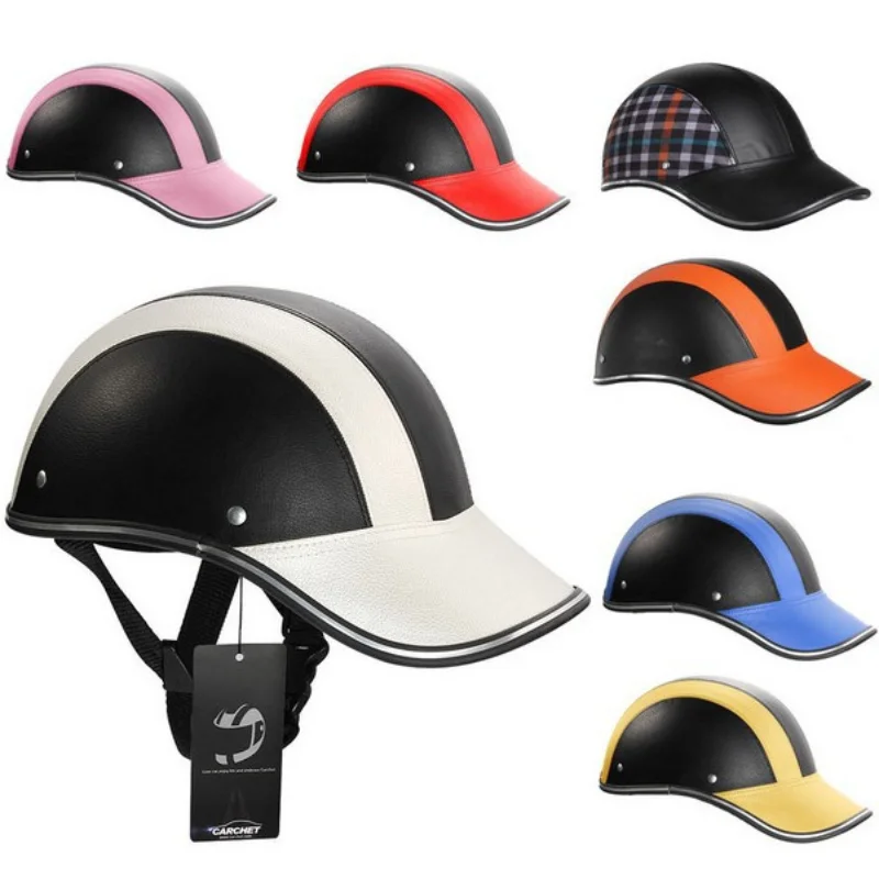 Casco da moto per donna bici da uomo Open Face mezzo casco attrezzatura per adulti bicicletta Scooter berretto da Baseball stile cappello di sicurezza UV