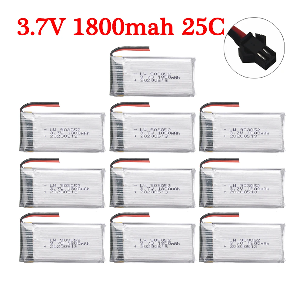 عالية الجودة 3.7 فولت 1800mAh 903052 يبو بطارية مع SM التوصيل ل هليكوبتر التحكم عن بعد سيارات لعب أجهزة الاستقبال عن بعد اللعب اكسسوارات