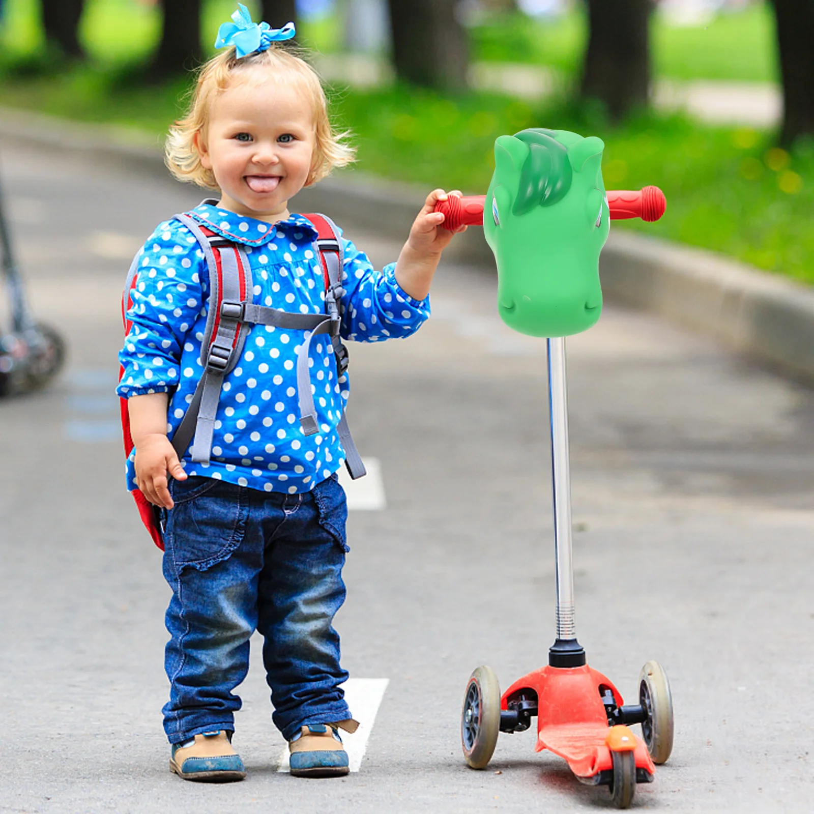 

Adorable Horse Head Adornment Children Bike Decoration Easy Install Perfect Workmanship Outdoor Play Cartoon Bike Adornment