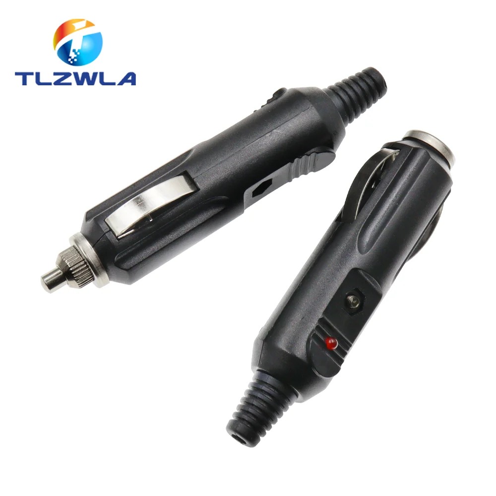 1PCS Car Male Cigarette Lighter Socket Converter Plug Plastic And Metal Car Accessories 12V 24V 10A Fuse tube