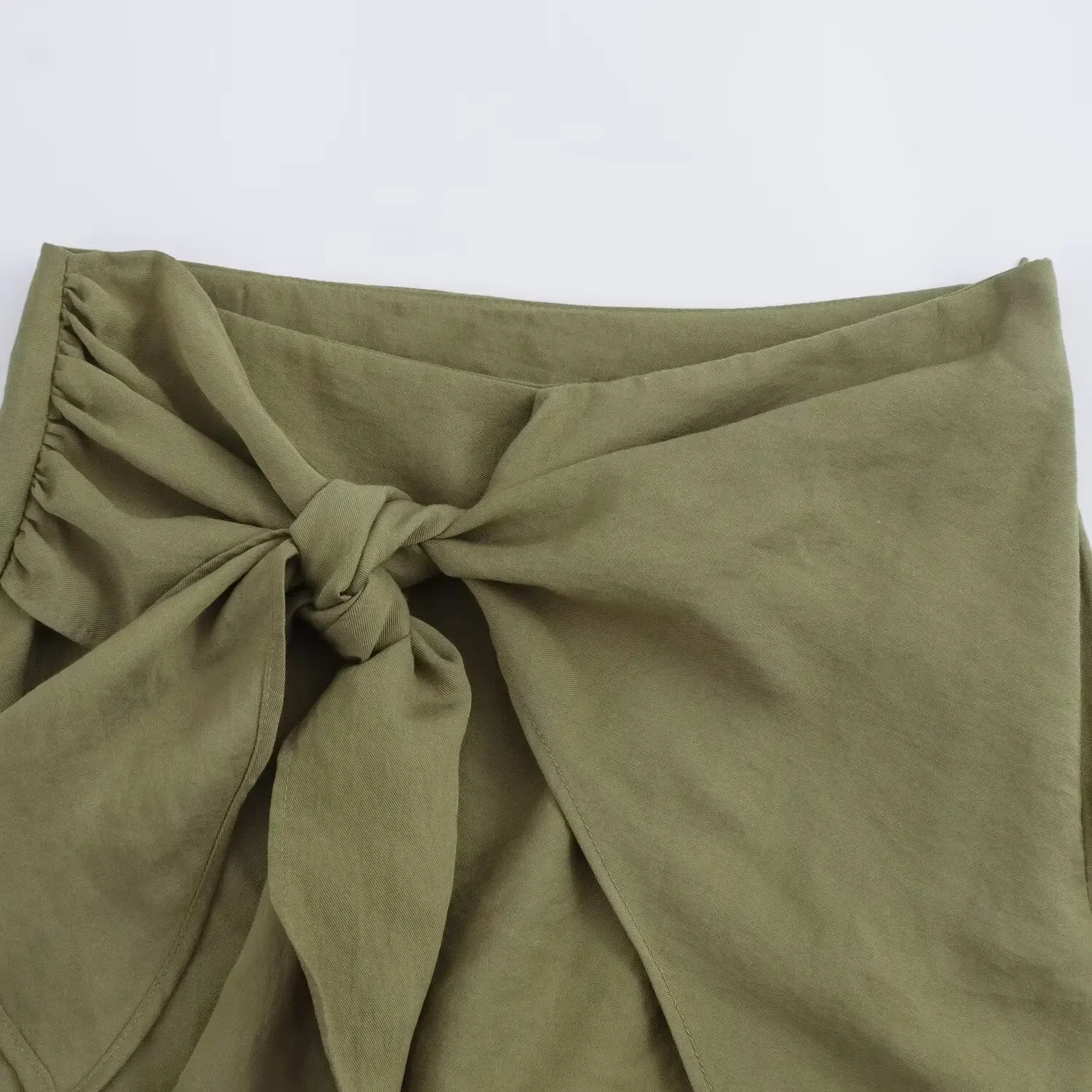 Shorts asymétriques décontractés pour femmes avec décoration de nœud, jupes rétro, taille haute, fermeture à glissière latérale, mode chic, nouveau, 2024