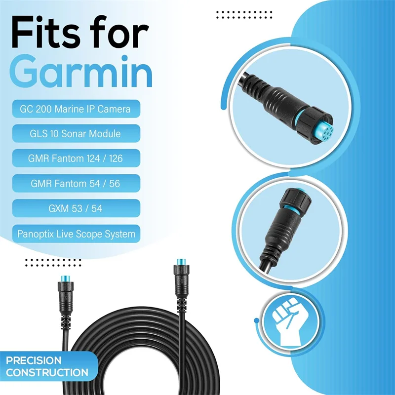 010-12528-01 Marine-Netzwerkkabel mit kleinem Stecker, ersetzt für Garmin BlueNet-Netzwerkkabel (20 Fuß, wasserdicht) – Detail 2