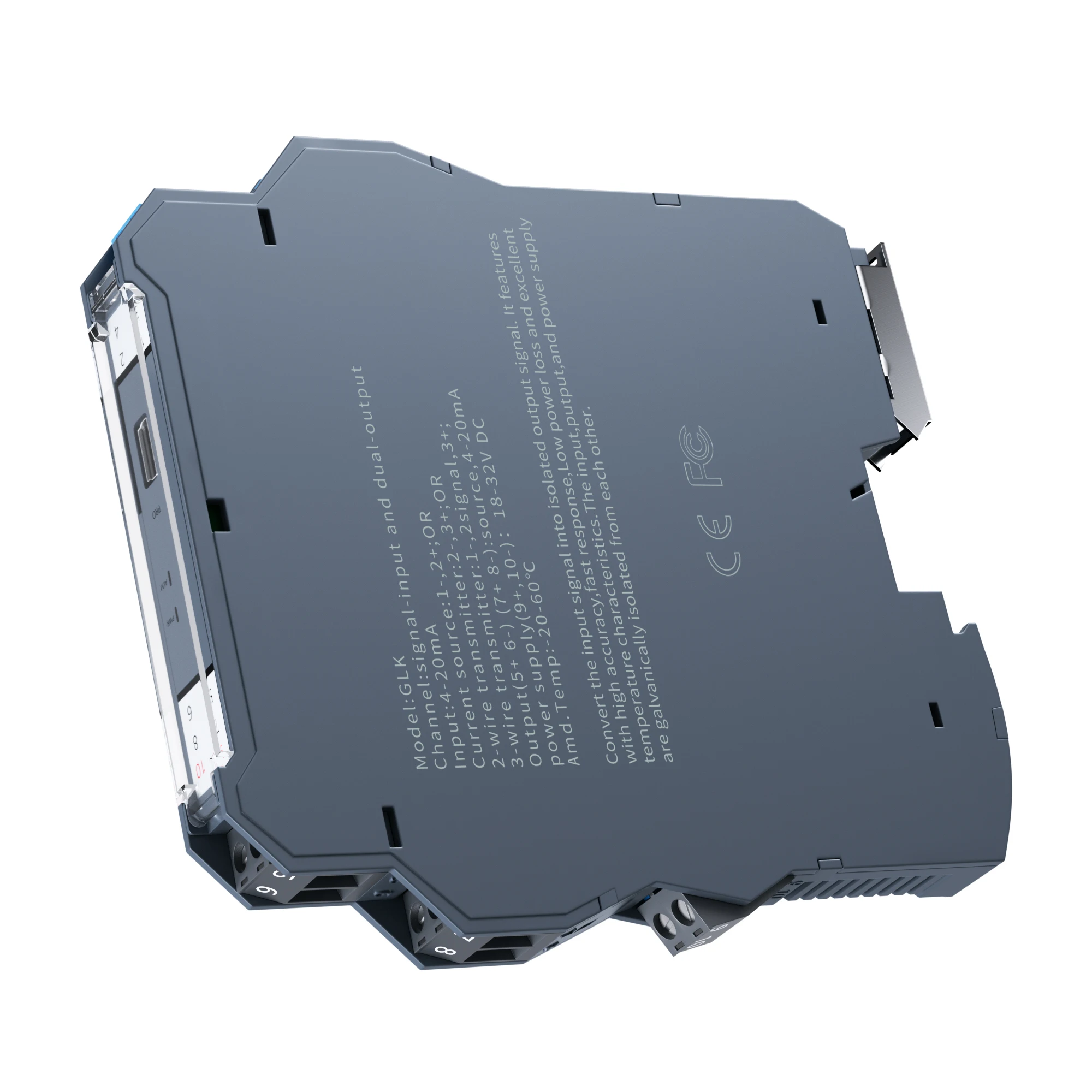 

Преобразователь изолятора сигналов напряжения и тока 0–20 мА, вход 4–10 мА, выход 4–20 мА, 0–10 В, 2 входа, 35 мм, передатчик сигнала на DIN-рейку