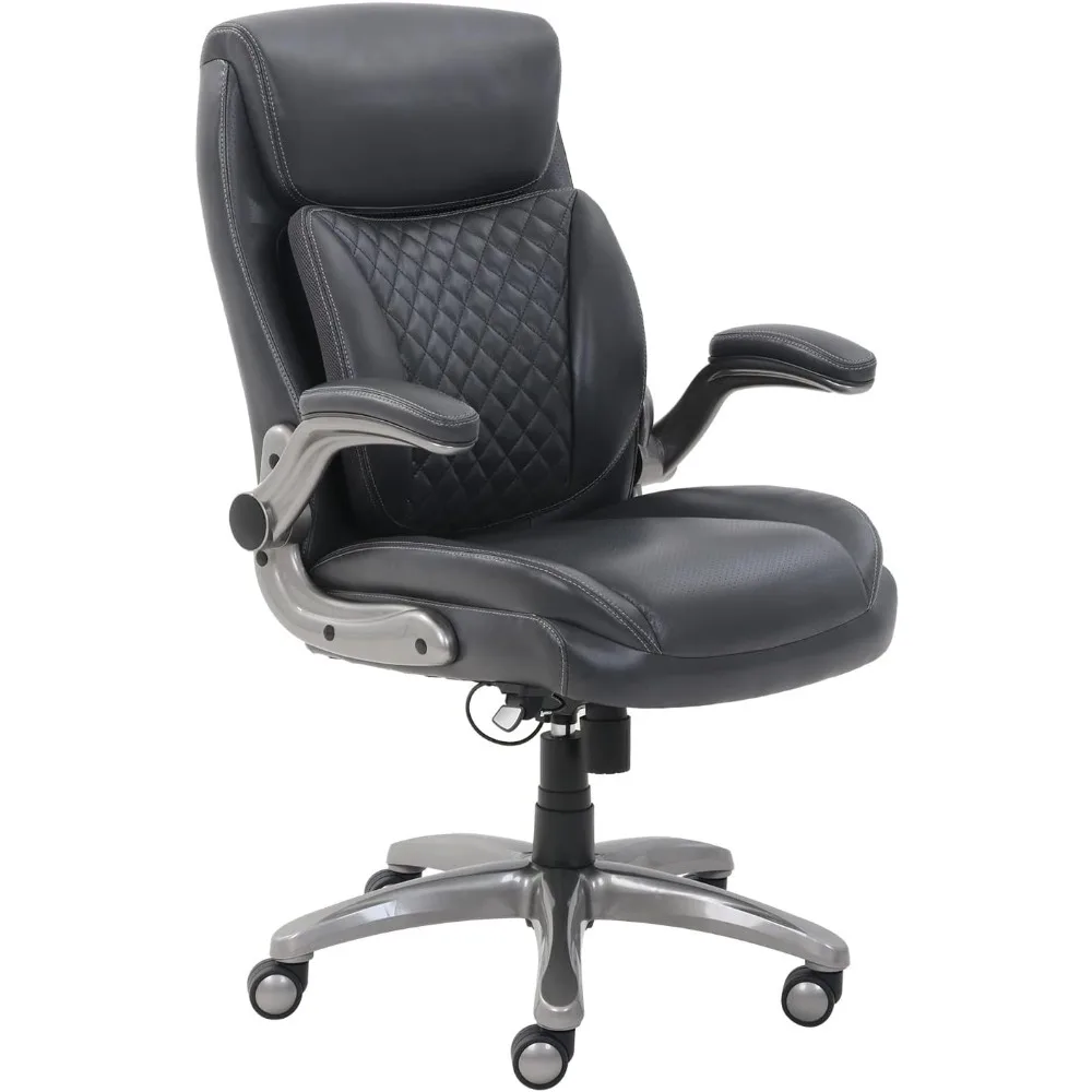 

Basics Ergonomic Executive Office Desk Chair with Flip-up Armrests, Adjustable Height, Tilt and Lumbar Support