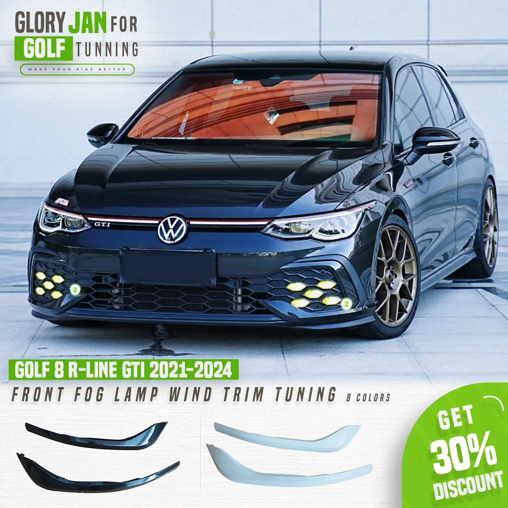 

Front Bumper Wind Blade Trim for VW Golf 8 R-Line Golf 8 GTI 2021-2024 Fog Lamp Cover Frame Body Kit Car Upgrade Accessories