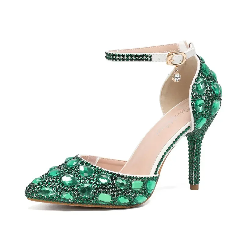 XIHAHA Women Sneaker Color Party Shoes New Design Floral Full Diamond Fashion Woman High Heel Wedding Banquet Ladies Sandals