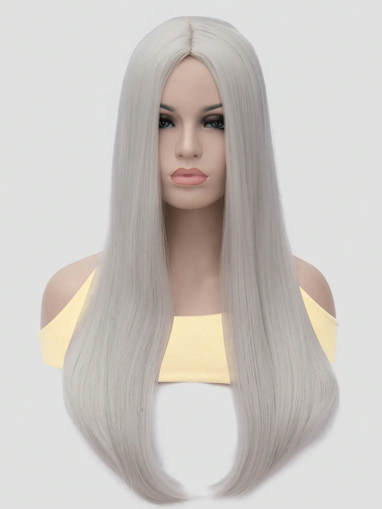 

VICWIG 24 дюйма длинные прямые волосы красный серебристый черный серый белый блонд зеленый парик синтетические женские парики средней части