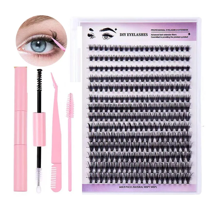 30D 40D Individual Cluster Lashes Kit Bond Seal Lash Glue Applicator Tool DIY Lash Extension Kit