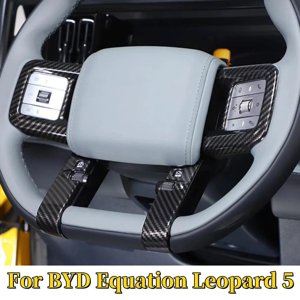 

For BYD Equation Leopard 5 2023 2024 ABS chrome Steering Wheel Panel Cover Bezel Trim Insert Molding Garnish car accessories