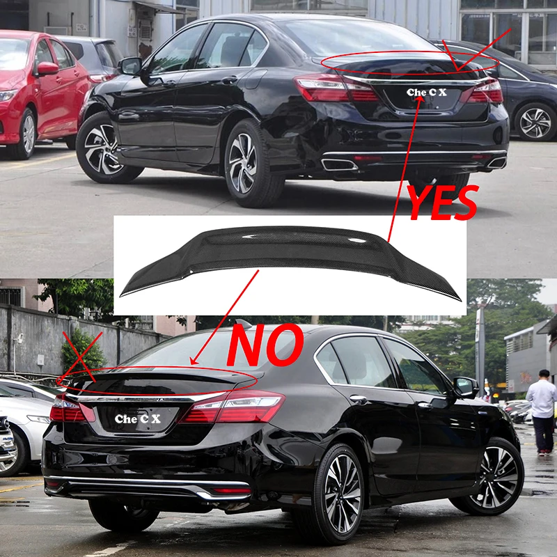 Car-styling R Style Luster Carbon Fiber/FRP Rear Trunk Spoiler Wing Fit For Honda Accord 2014 - 2016