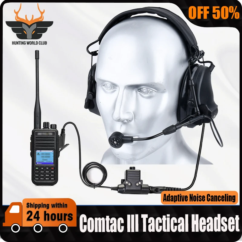 

WADSN COMTACIII Tactical Headset Adaptive Noise Canceling Microphone Communication Headphone Outdoor Shooting Hearing Protection