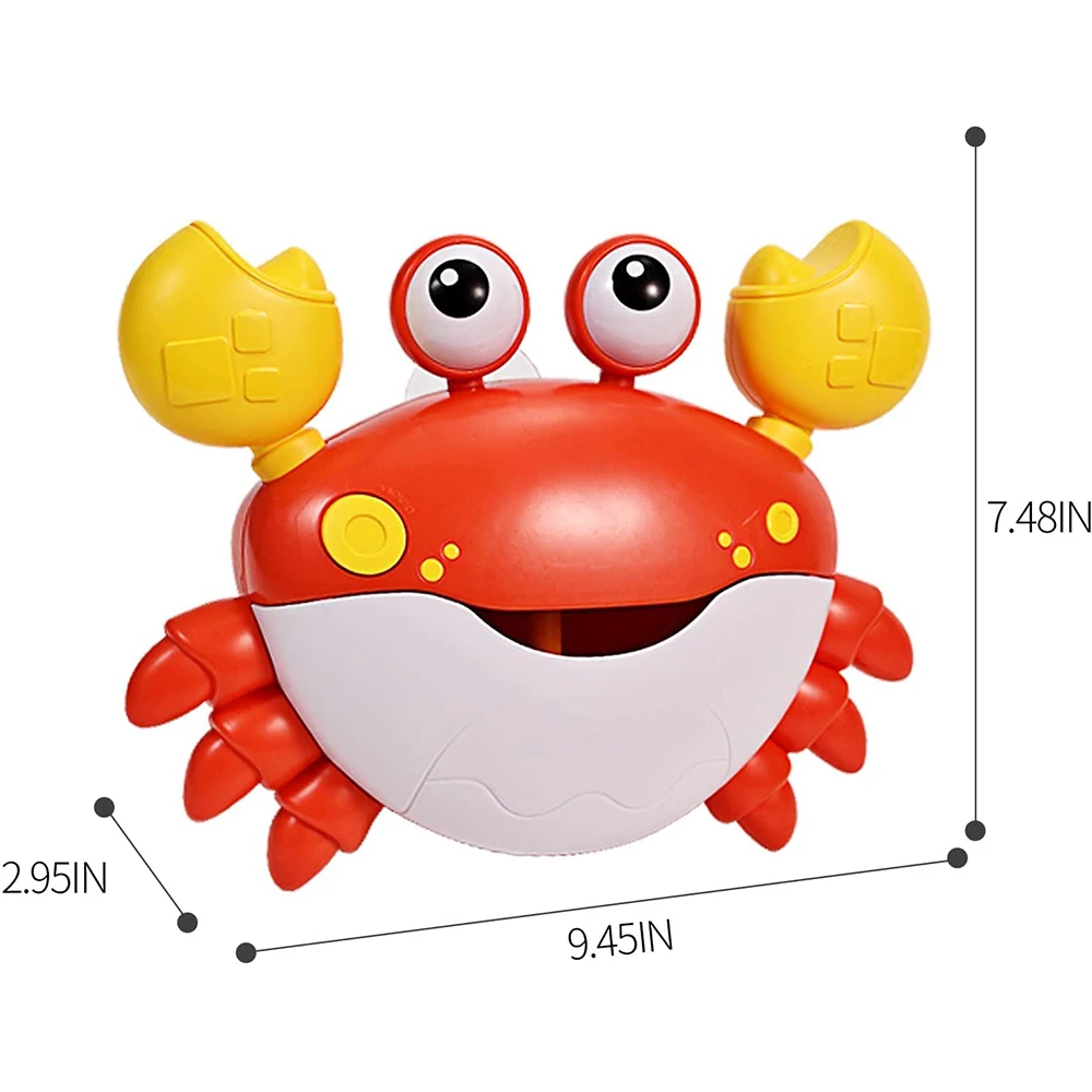 Baby Bath Toys Funny Crab Shaped Bubble with Music Automatic Maker Bathtub Soap Machine Parent Child Toy for Toddlers Kids Gifts