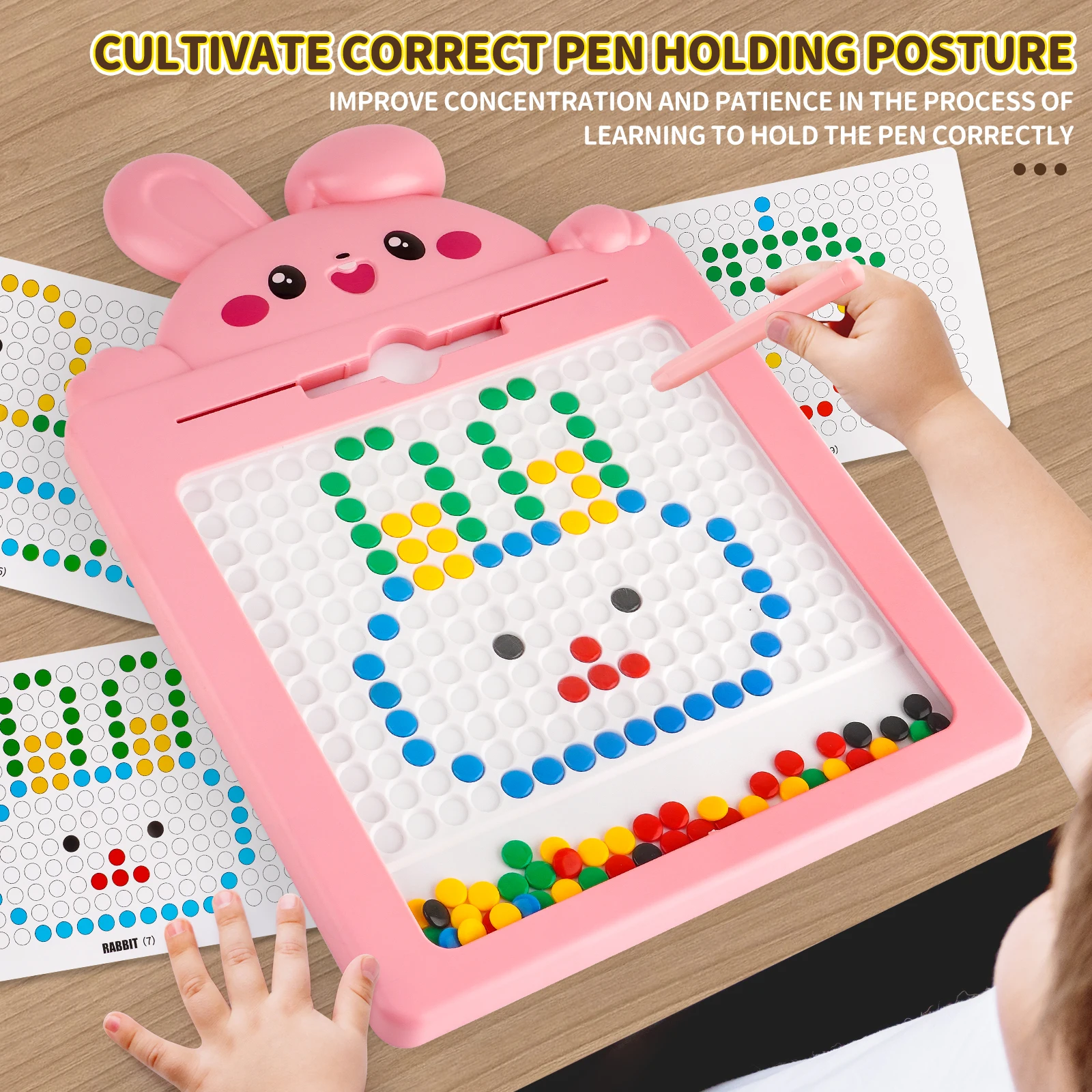 Tavolo da disegno con penna magnetica Puzzle Educazione precoce Formazione sulla concentrazione Lavagna Scacchiera magnetica Giocattoli per bambini
