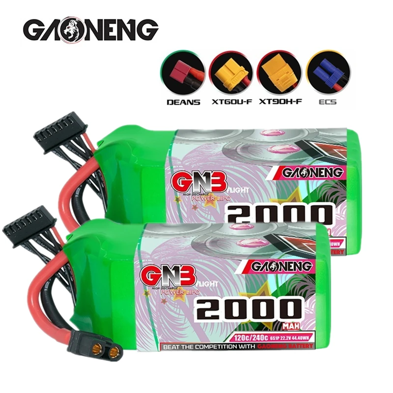 

Max 240C GNB 6S 22.2V 2000mAh Lipo Battery For RC FPV Quadcopter Helicopter Airplane Drone Car Hobby 120C 22.2V Battery