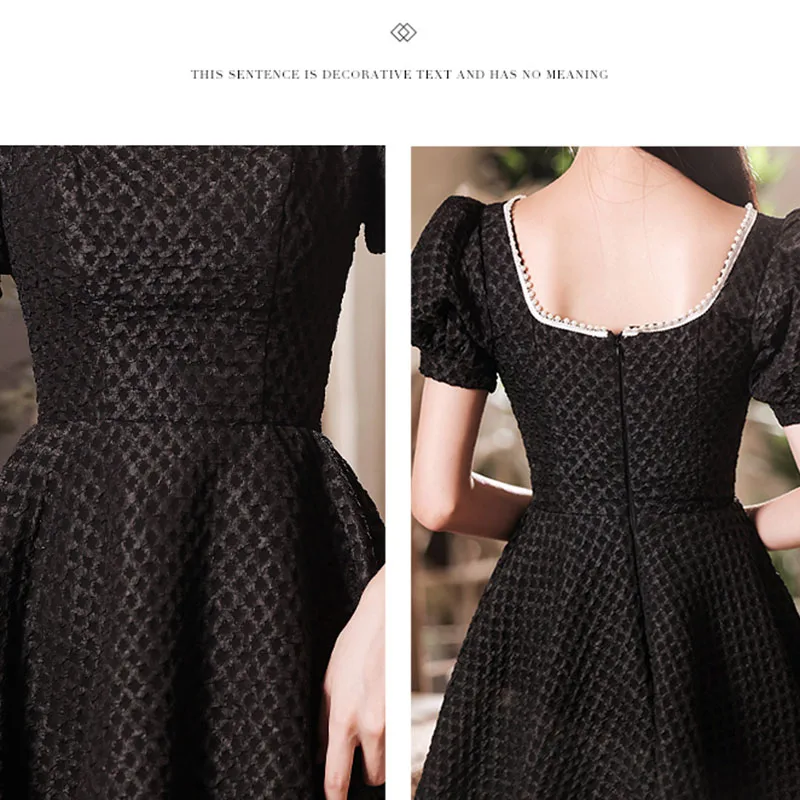 DongCMY Black Cocktail Dress Dress Light Luxury Niche High-end Banquet Temperament Short Party Dress