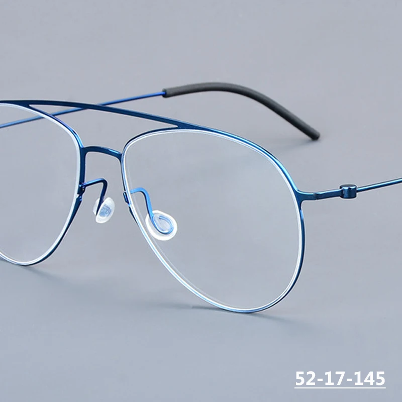 

Double-beam Oval Round Frame Eyeglasses Pure Titanium Men Screwless Ultralight 5507 Spectacles Women Pilot Full Frames Eyewear