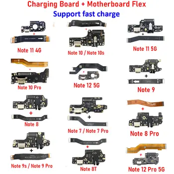NOVÝ USB nabíjecí port, konektor dockovací desky, hlavní FPC flex kabel pro základní desku pro Xiaomi Redmi Note 9 10 7 Pro 10S 11 4G 5G 8 fast 8 nejlepší prodej Napájecí integrovaný obvod Redmi 9 - №8