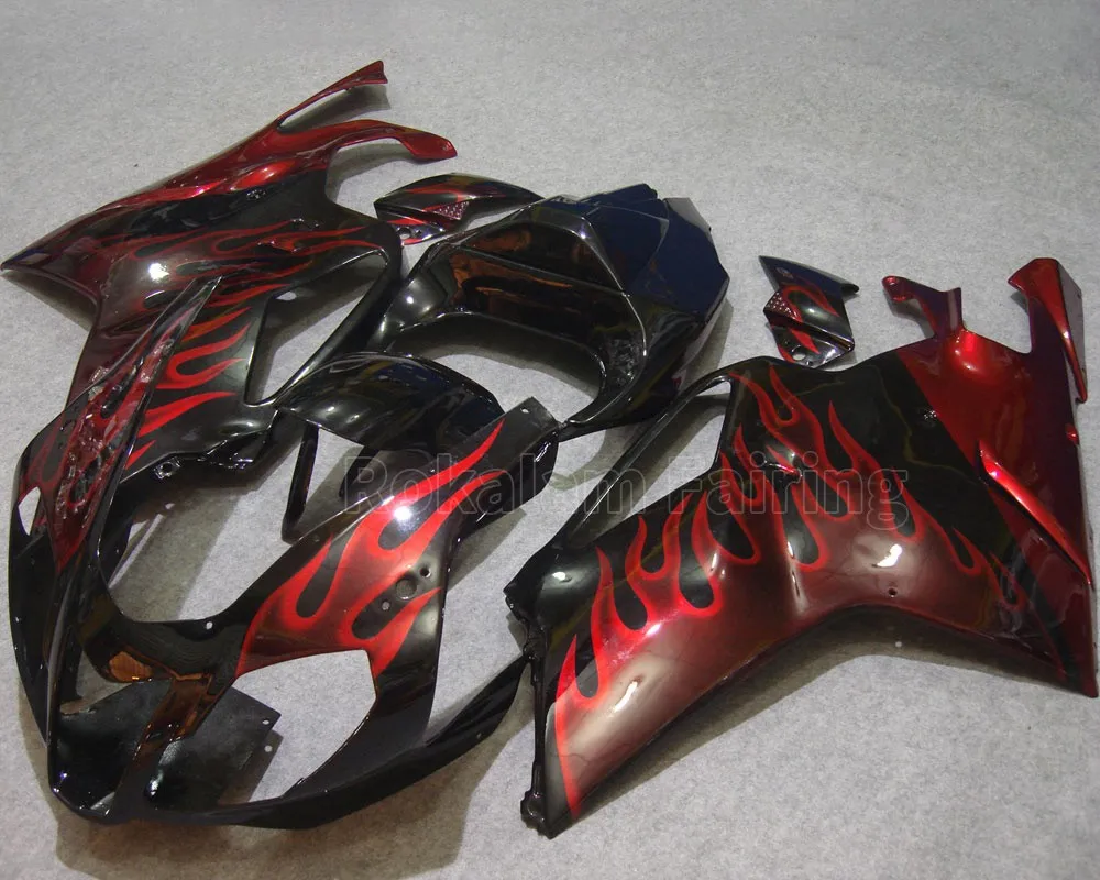 Customized RSV1000R 03-06 Full Set For Aprilia RSV 1000R 2003 2004 2005 2006 Red Flame Motorcycle Fairings