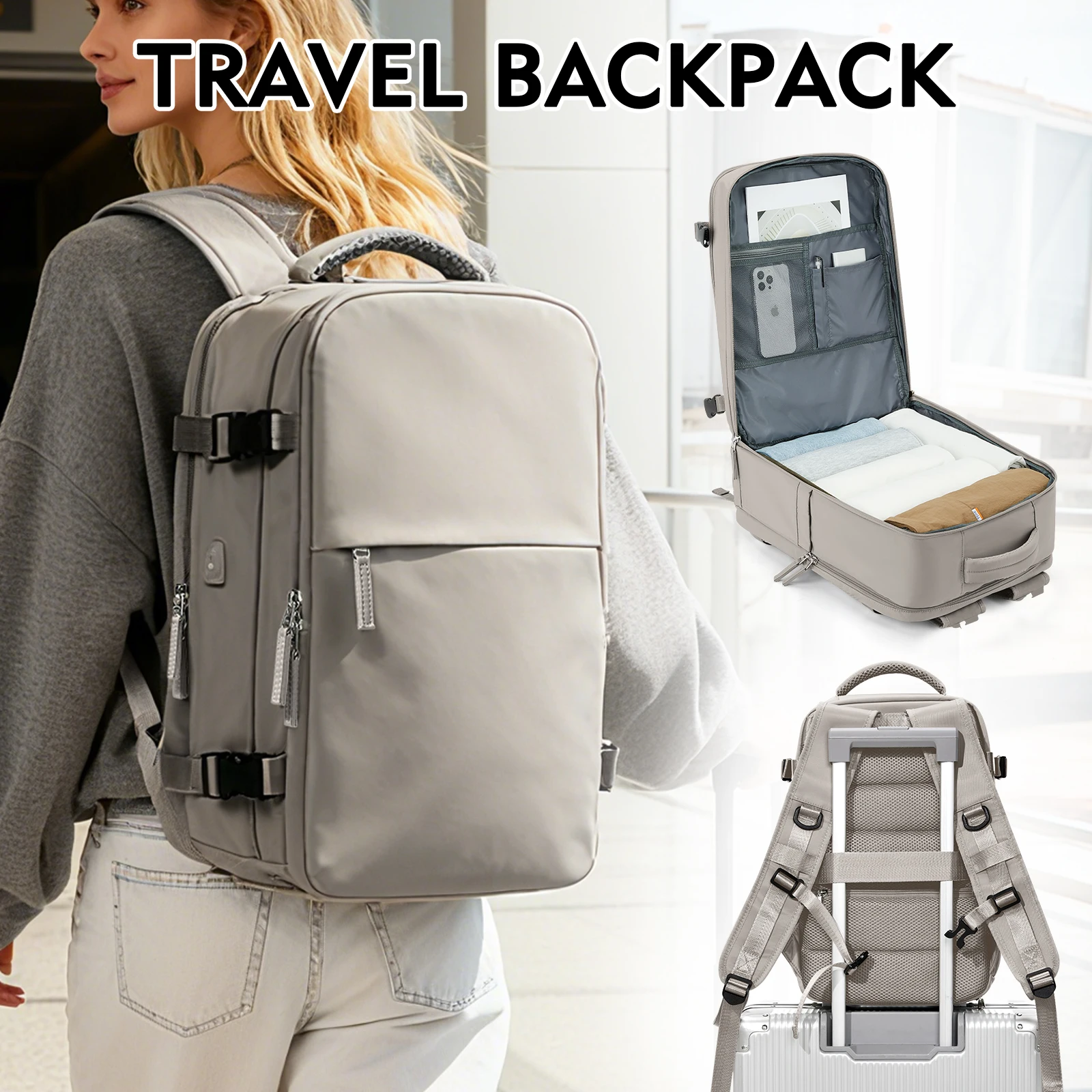 イージージェット ウィズエア航空承認のトラベルバックパック、短距離出張用の大容量軽量コンピューターバックパック