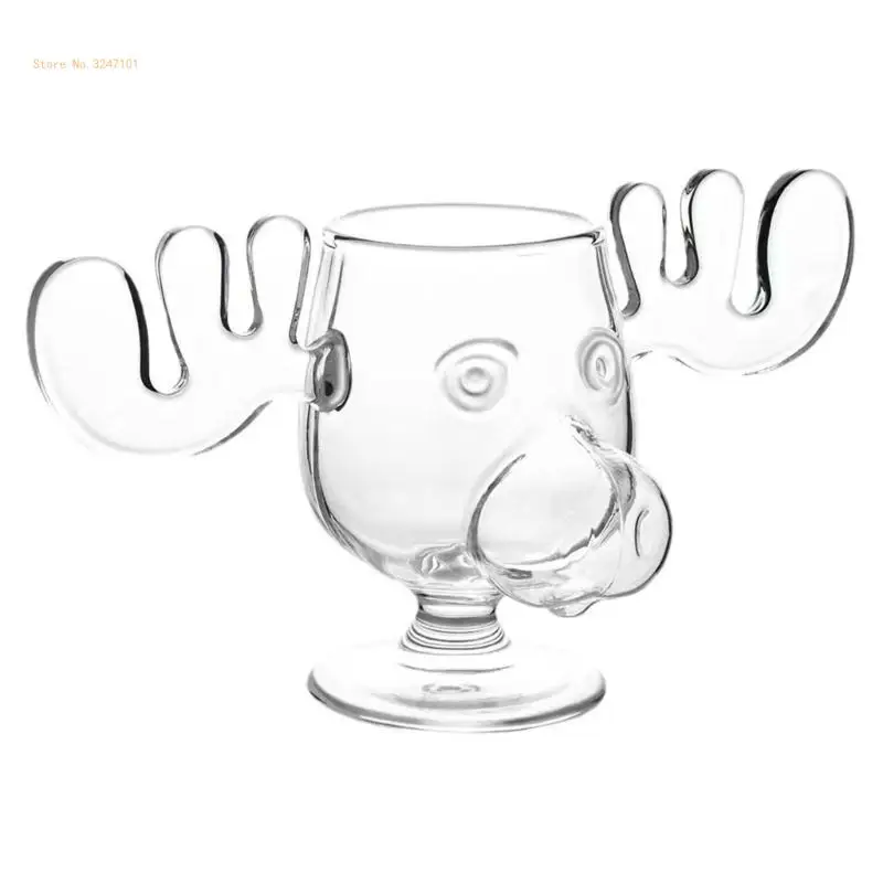 

Festival Reindeer Glass Cup Glass Reindeer Mug for Christmas Unique Glasses Gift for Lover and Friend Dropship