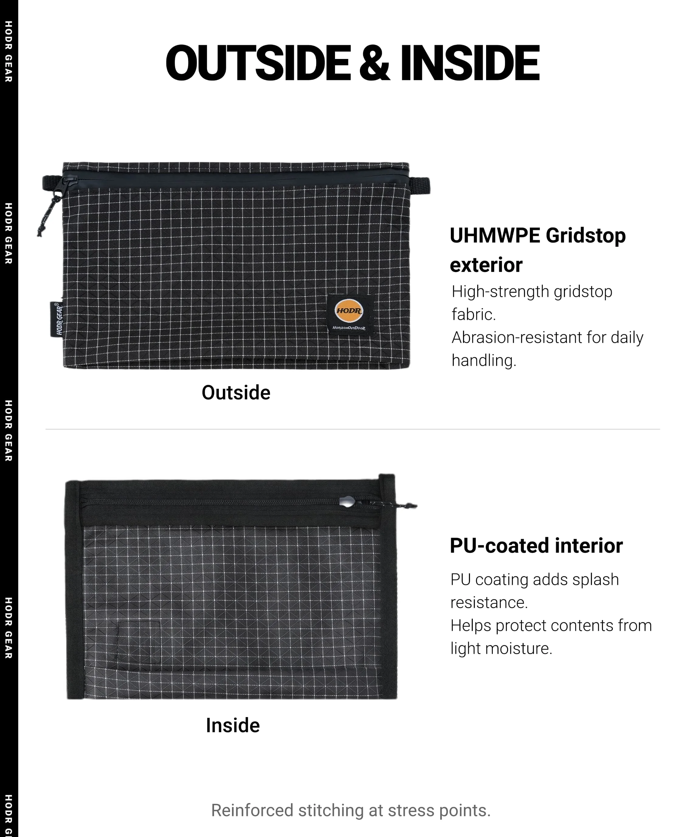 [HODRGEAR] Ditty Bag Ultraleichte, selbststehende Gripstop UHMWPE 210D Aufbewahrungstasche 18g Reiseorganizer für Erste-Hilfe-Set und Reisepass – Detail 4