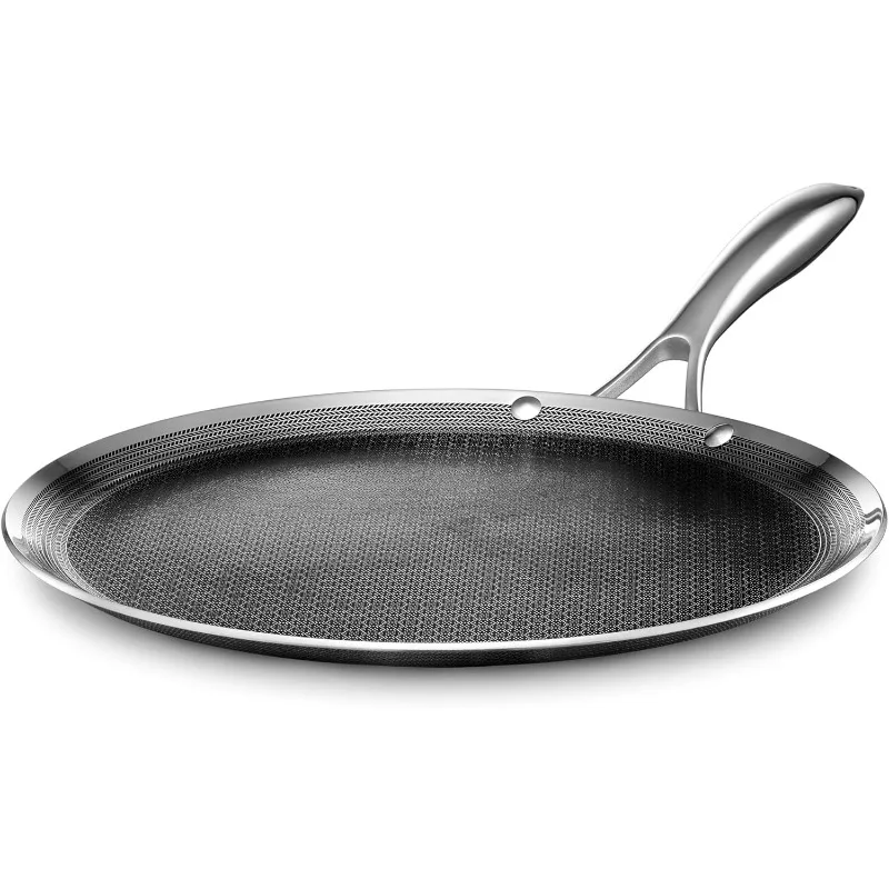 Hybrid Nonstick Griddle Pan, 12-Inch, Stay-Cool Handle, Dishwasher and Oven Safe, Induction Ready, Compatible with All Cooktops