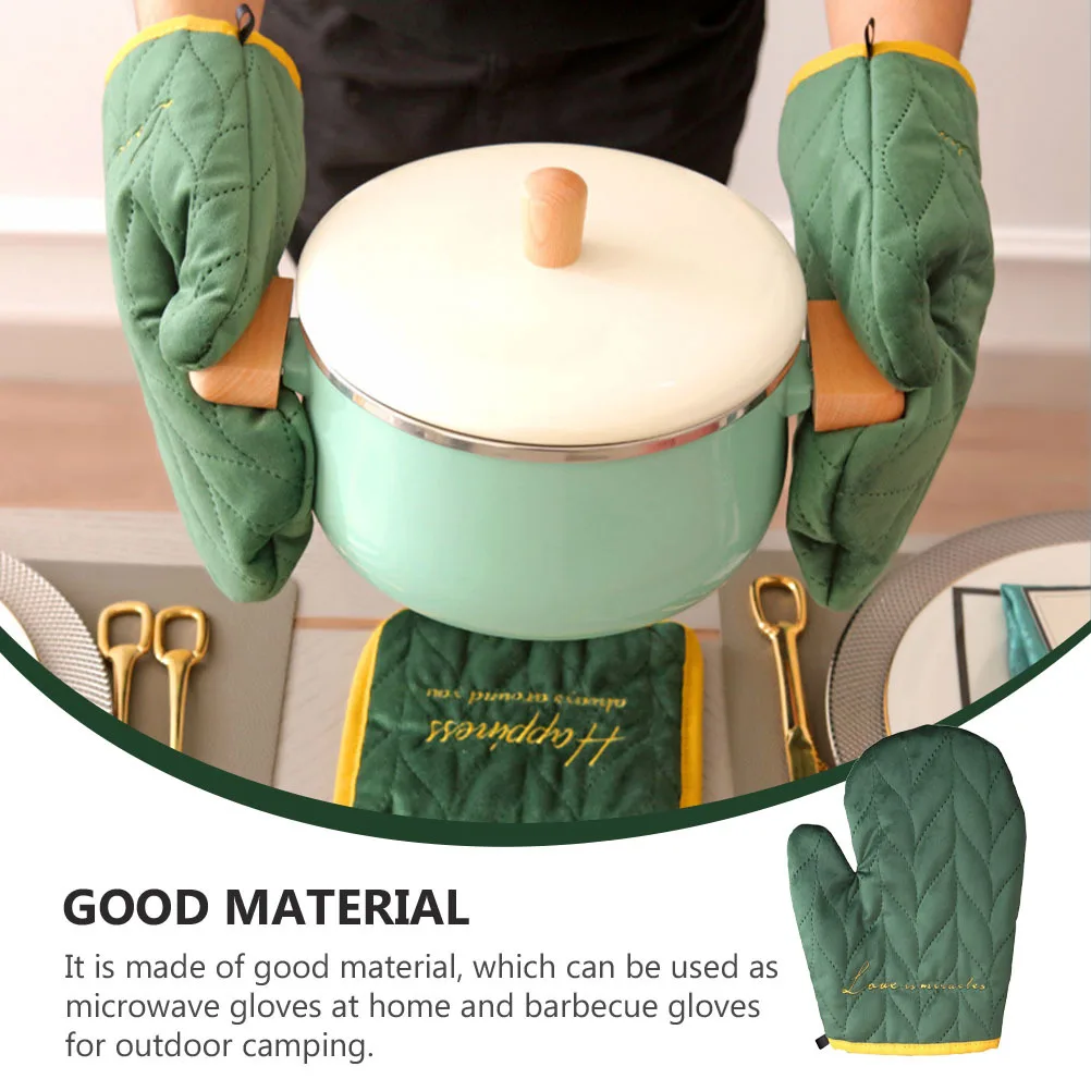 

1Pcs Professional Bbq Glove Heat-Resistant Oven Mitts Fine Workmanship Skid Proof for Home Kitchen Outdoor Barbecue Use