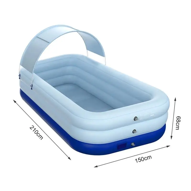 2.1/3.8M 3 Layer Large Inflatable Sunshade Swimming Pool Removable Children\'s Ocean Ball PVC Thick Kids Baby Bath Pools Family