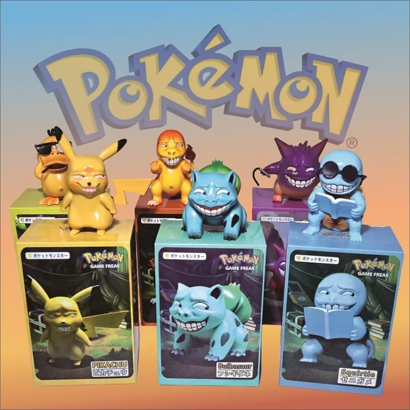 

10-12cm Pokémon GK Wacky Style Figures | Pikachu, Squirtle, Bulbasaur, Charmander, Gengar & Psyduck | PVC Collectible Desk Decor