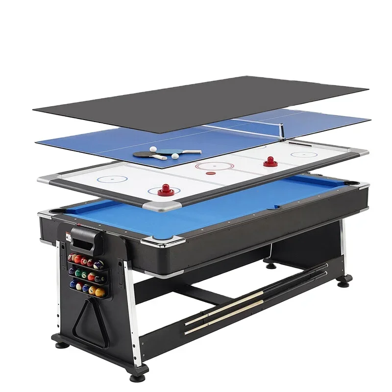 Convertible Cheap Air Hockey Table Game Four-in-one Multi Game Pool Billiard Table With Table Tennis