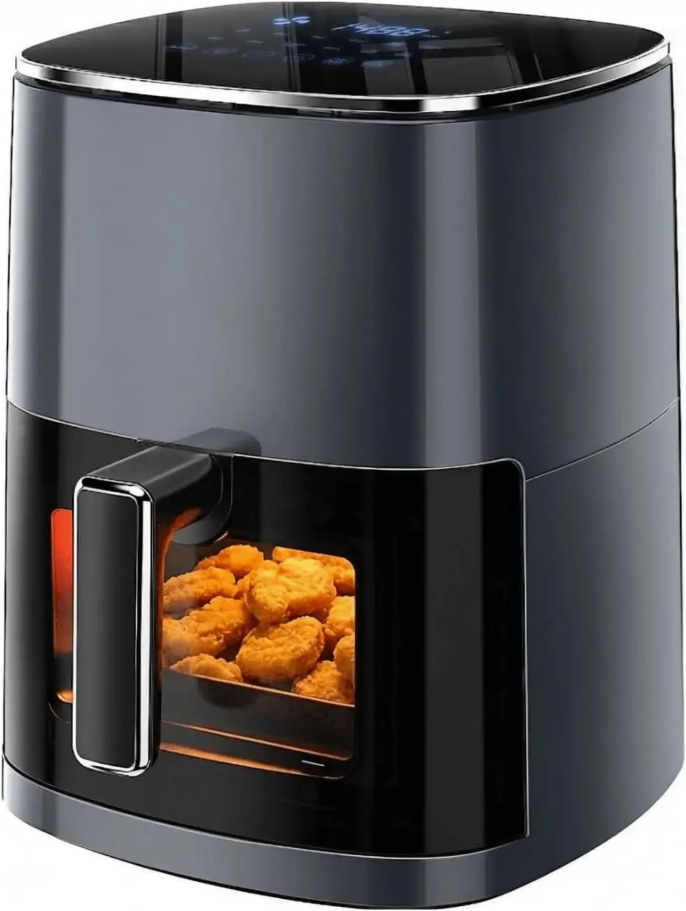 6.34QT Square Air Fryer with Clear Window, 12-in-1 Oven - Air Fry, Roast, Reheat, Dehydrate, Bake & Steam, 400°F Rapid Air Crisp