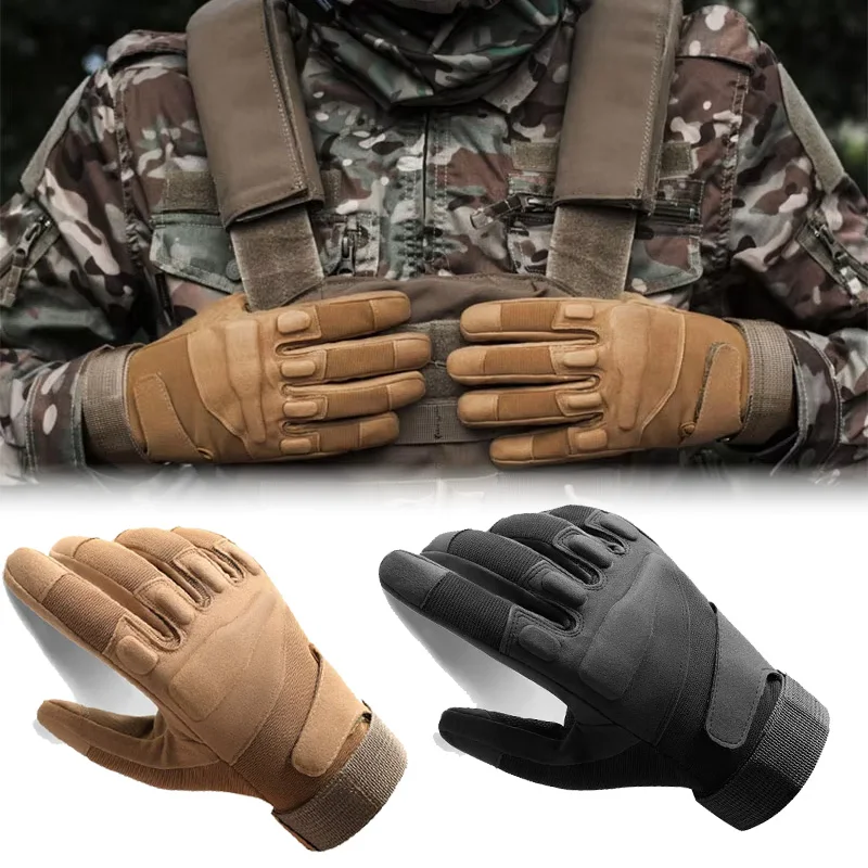 قفازات شتوية دافئة تكتيكية حماية من الغلاف المطاطي سميكة جميع الأصابع التي تعمل باللمس متينة للركوب والتزلج في الهواء الطلق #1