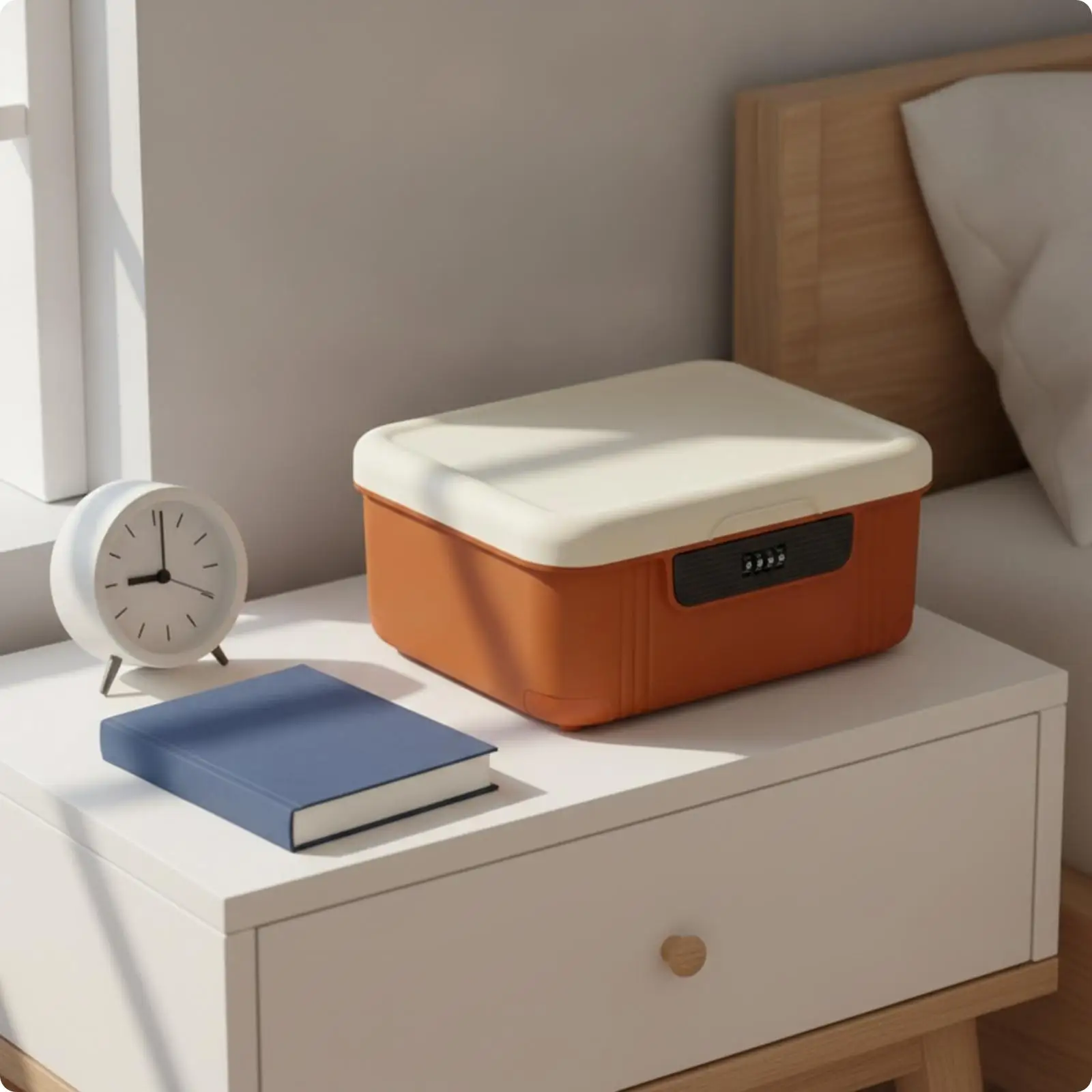 Boîte de rangement verrouillable en ABS, coffre-fort secret avec clé pour objets personnels, documents, usage au bureau et en voiture