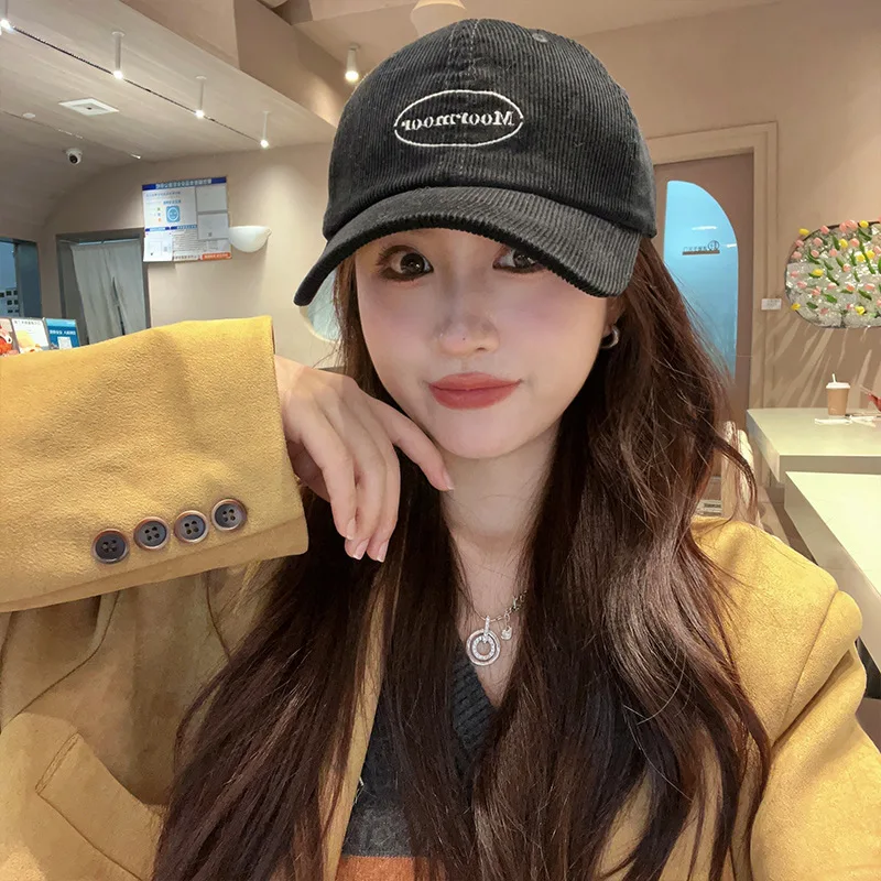 الخريف والشتاء قبعة بيسبول سروال قصير جديد حروف مطرزة قبعة متعددة الاستخدامات النسخة الكورية موضة تظهر وجه قبعة صغيرة