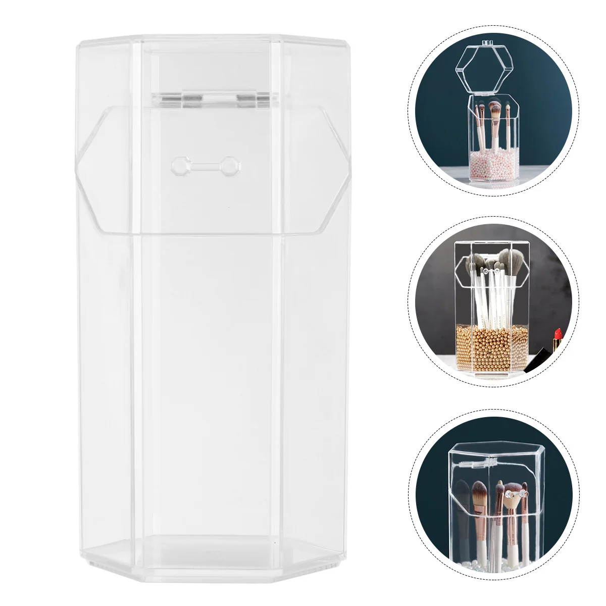 Makeup Brushes Storage Box Transparent Dustproof Organizer Case for Lipstick Mascara Jewelry Desktop Decoration Pen