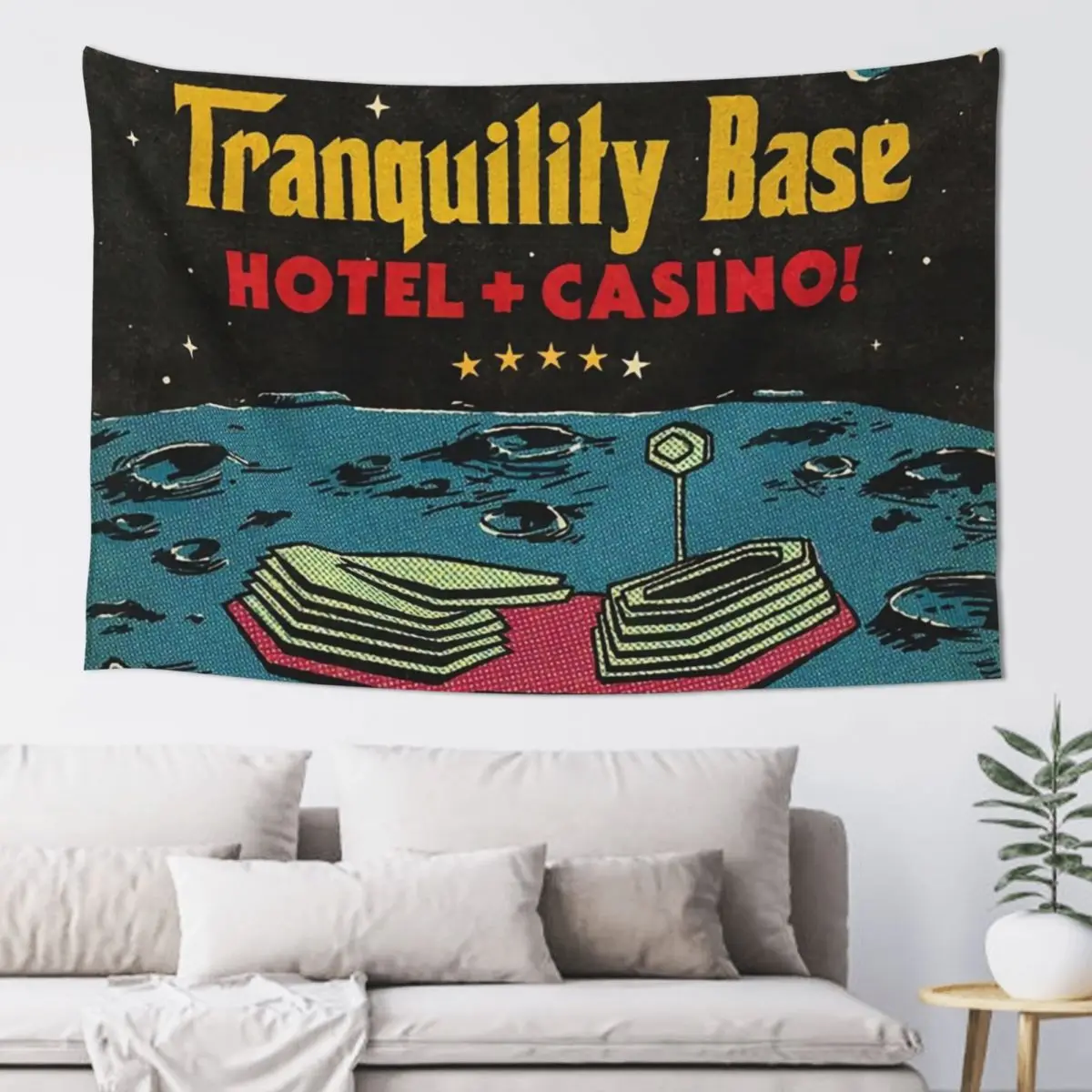 Tranquility Base Tapestry Christmas Decoration Japanese Room Decor Aesthetic Room Decoration Tapestry