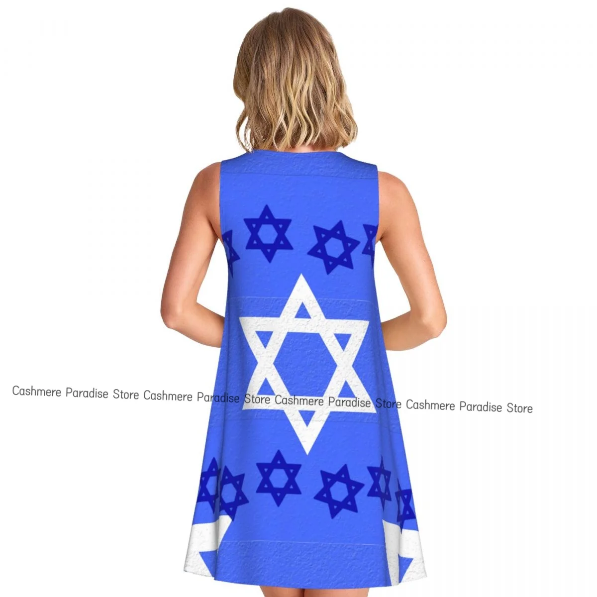 Robes d'été pour femmes, t-shirt de plage, sans manches, drapeau israélien, décontracté, ample, débardeur, 2025