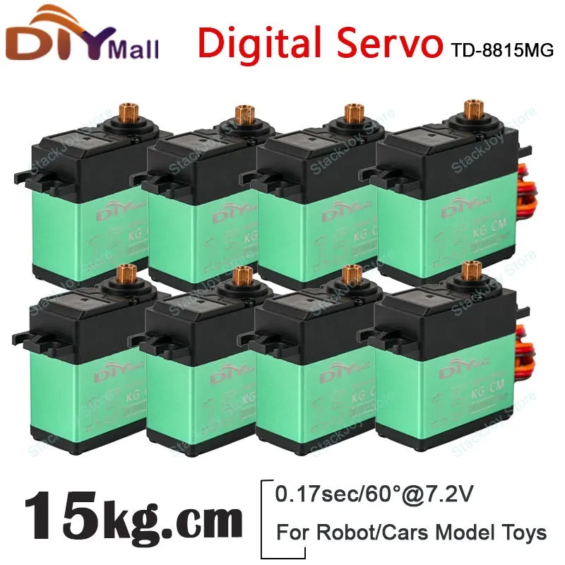

15kg High Torque Digital Servo Model Metal Gear 90/180/270/360 Degree Model RC Servo 4.8V-7.2V for Robot Car Aircraft TD-8815MG