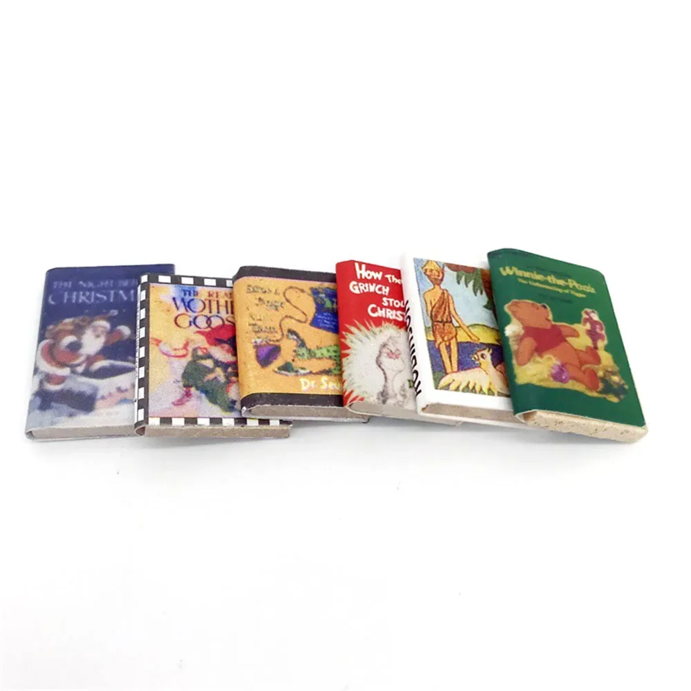 6Pcs 1/12 Dollhouse Miniature Accessories Mini  Comic Book Simulation Magazine Model  for Doll House Decoration ob11 bjd