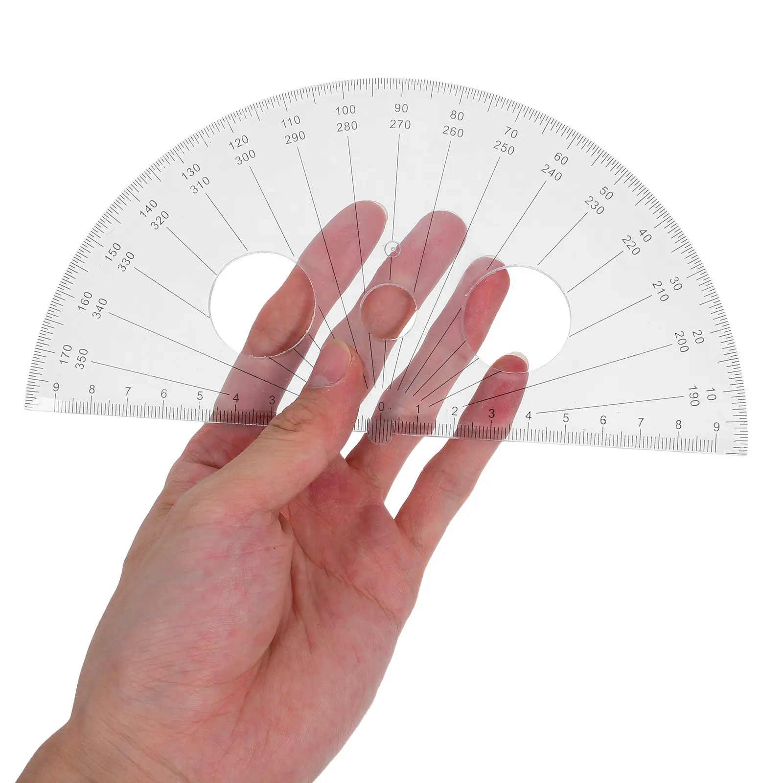 3Pcs Clear Plastic Protractor Set Multifunctional Semi-Circle 180 Degree Ruler for Accurate Angle Measurement Drawing Drafting