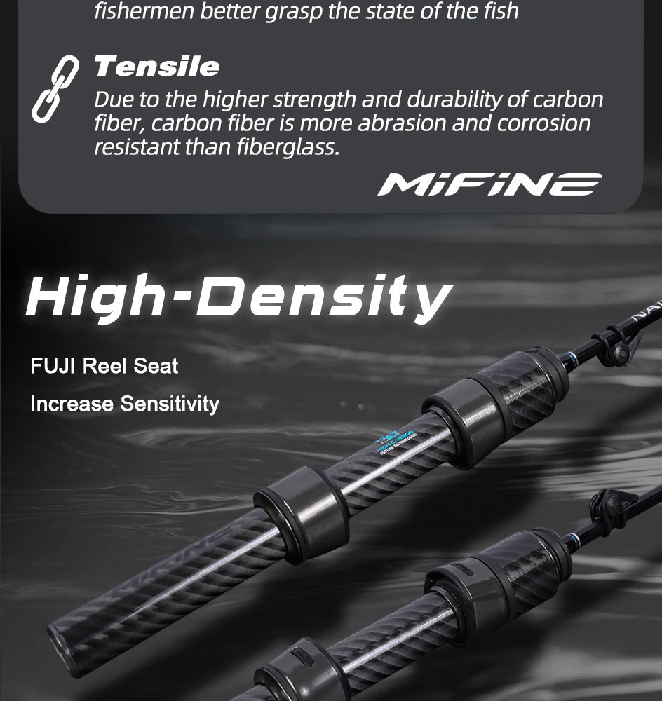 MIFINE Nano Jig Spinnrute, ultraleichte Angelrute, 0,5–2 g, 1,68 m/1,83 m, schnelle Aktion für Barschforelle, Salzwasser, Süßwasser – Detail 7