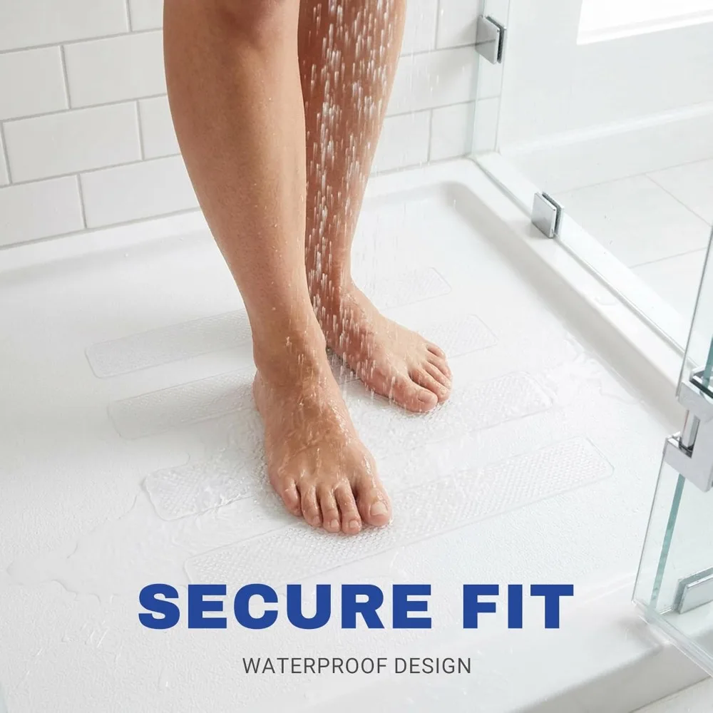 6 Piece Non-Slip Shower Floor Stickers,Large Safety Anti-Slip Decals for Bathtubs, Shower Floors, and Stairs-Scraper Included view 4