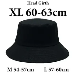 Big Head Plus Eimerhut für Männer 60–63 cm große Sommer-Fischermütze Baumwolle UPF50+ Outdoor-Sonnenhut Frau 54–57 cm Panama