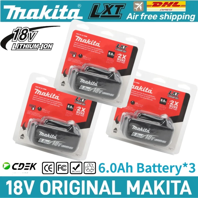 

Original Makita 6.0Ah Batteryfor Makita 18V BL1830B BL1850B BL1850BL1840 BL1860 BL1815vReplacement Lithium Battery