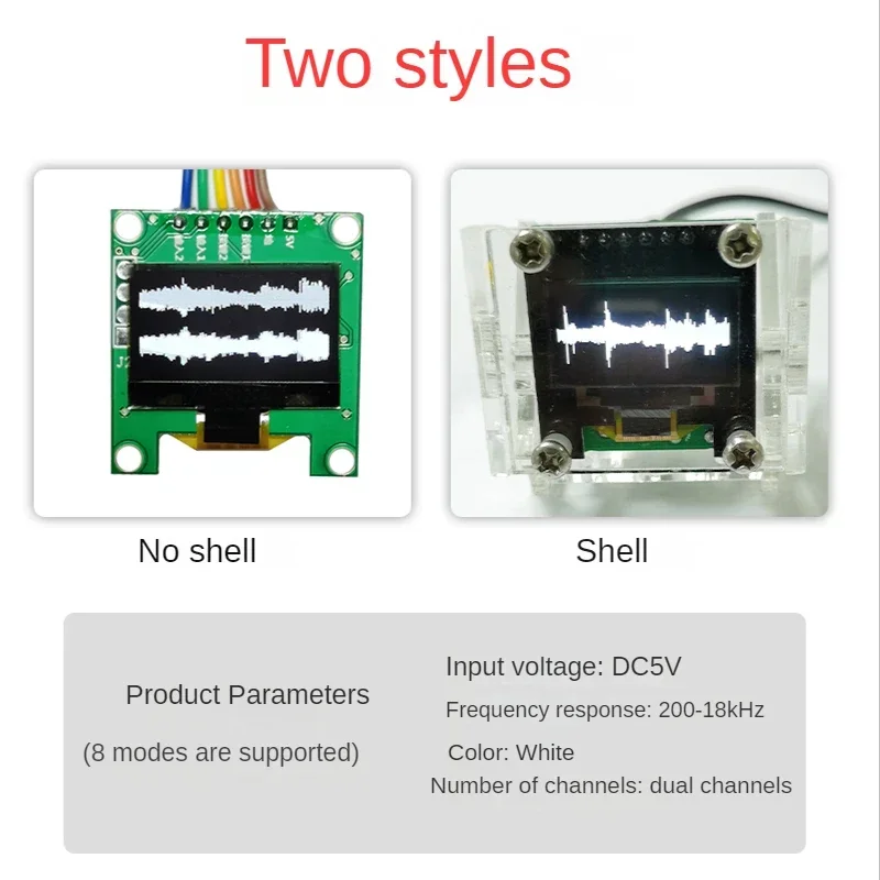 1PCS 5V Kleine Micro Ultra Dünne Stereo Musik Spektrum Display 0,96 Zoll OLED Bildschirm Multi-modus LCD Modul