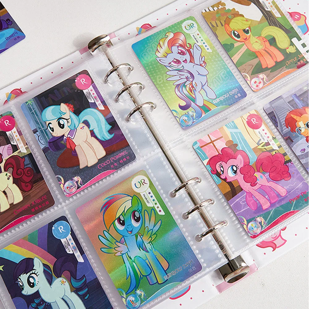 20pcs Card Album Book My Little Pony Twilight Sparkle Rainbow Dash Rarity Letter Holder Binder Card Notebook Collection Toy